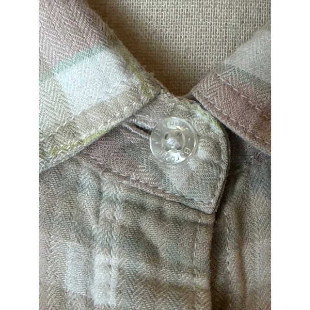 Barbour Shirt Women 14‎ Pink Plaid Check Flannel Relaxed Fit Newbury Button Down